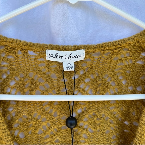 NWT For Love & Lemons Francois V Neck Pointelle XS - Picture 4 of 7